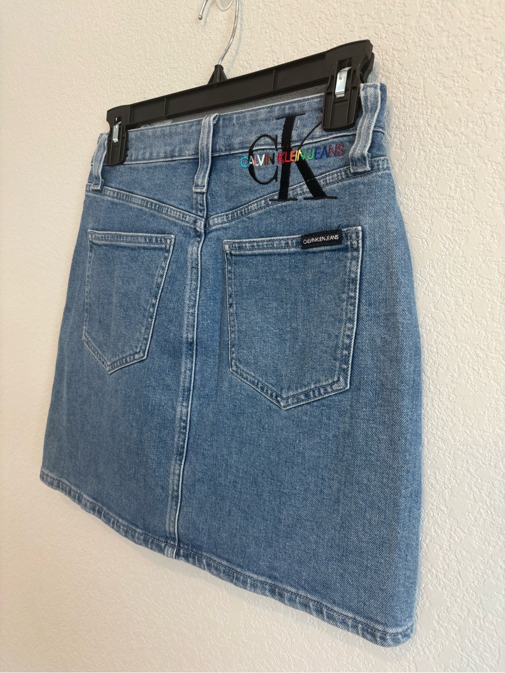 Calvin Klein CK1 High Rise Denim Mini Skirt Button Fly Y2K Women’s W25 - Picture 14 of 15